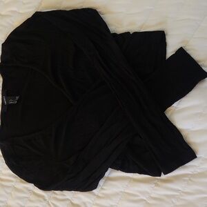 Forever 21 Black Cropped Wrap Blouse